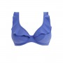 JEWEL COVE merevítős fodros bikini felső - kék