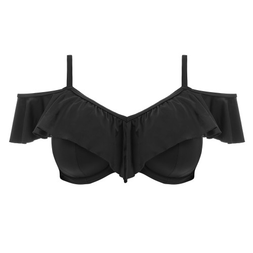 PLAIN SAILING merevítős carmen bikini felső - fekete