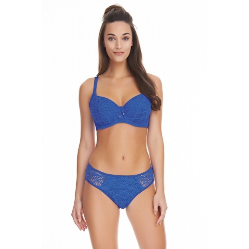 SUNDANCE merevítős szivacsos  bikini felső - kék