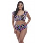 ELECTROFLOWER merevítős fodros bikini felső