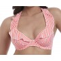 TOTALLY STRIPE merevítős hátul keresztezhető bikini felső