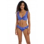 JEWEL COVE merevítős fodros bikini felső - kék